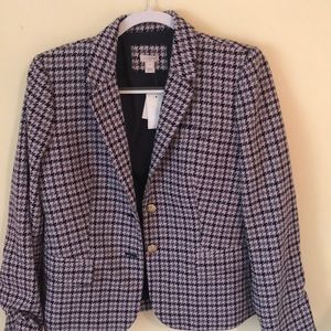 J. Crew blazer purple and black pattern size 12